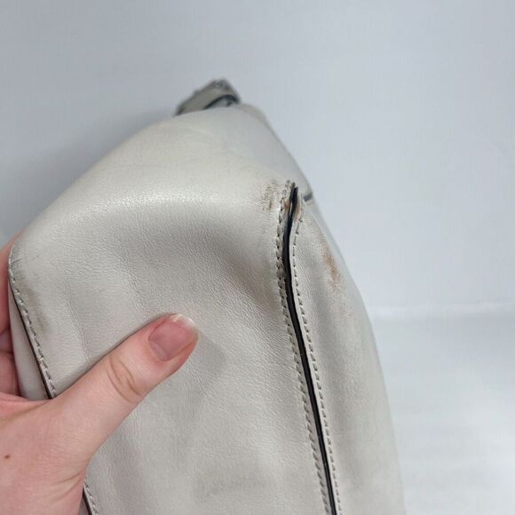 Michael Kors Brookville Cream Hobo Bag Leather Shoulder Bag Purse - Picture 9 of 11